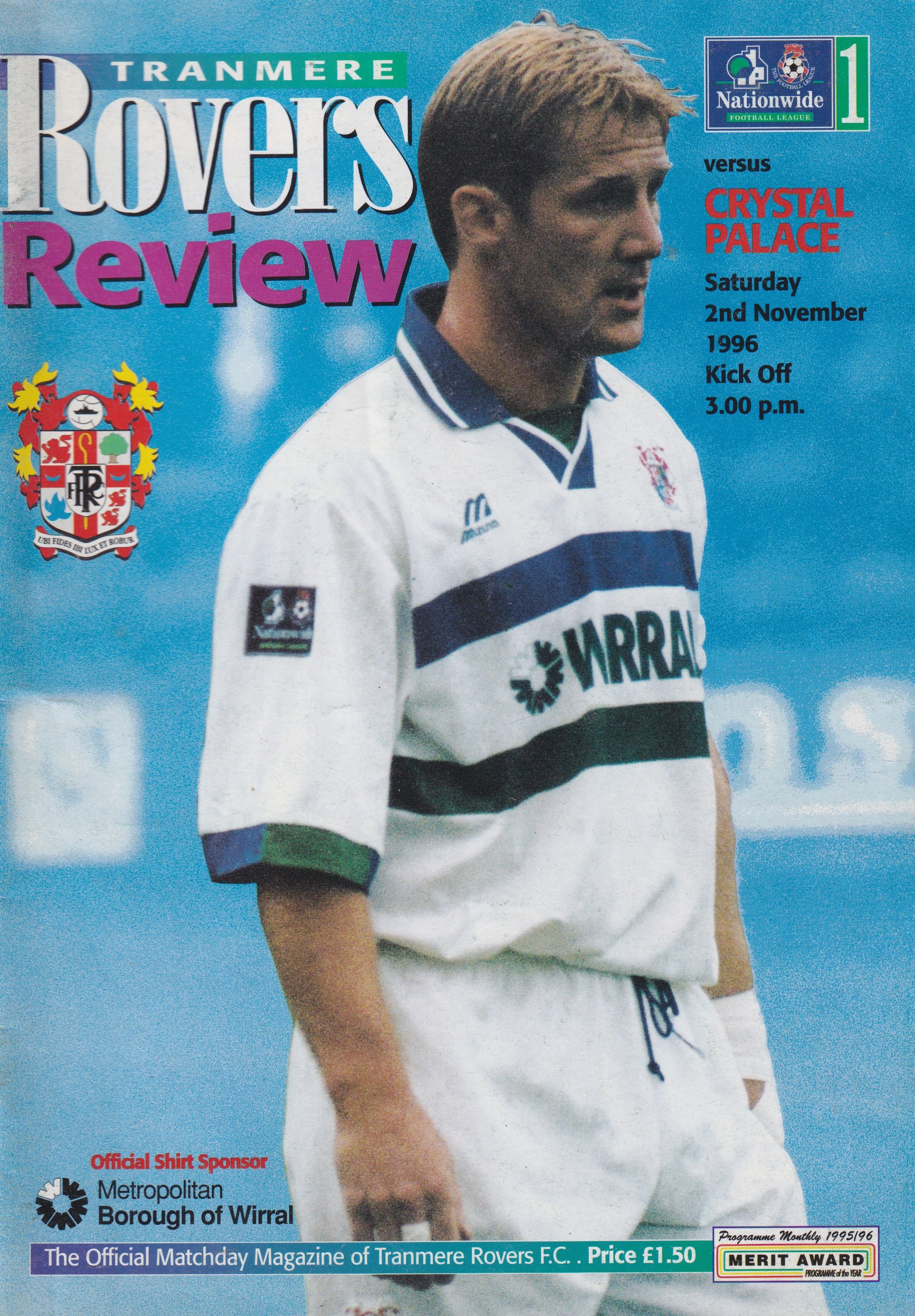 Tranmere Rovers v Crystal Palace match programme